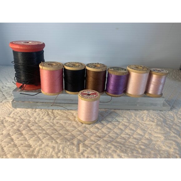 Vintage Sewing Thread wood spool Set of 8 #13 - Picture 7 of 7